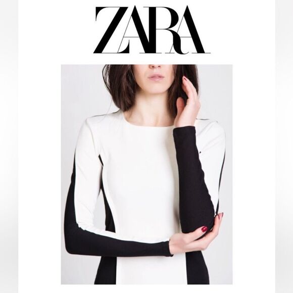 Zara Tops - NWT New Zara Ski Collection Black & White Colorblock Long Sleeve Top Large